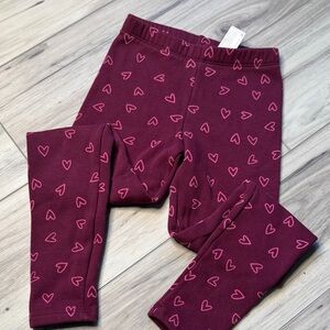 Heart Patterned fleece lined leggings